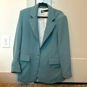 Zara teal blue blazer